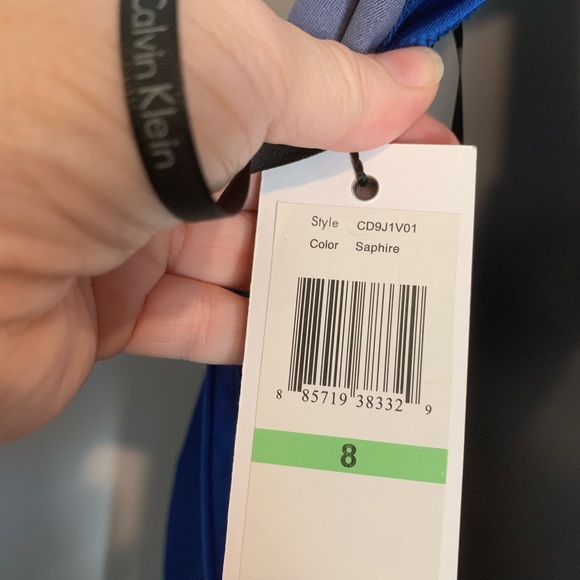 Calvin Kline Sapphire Blue Cocktail Dress, Size 8. New with Tags. - Picture 7 of 9